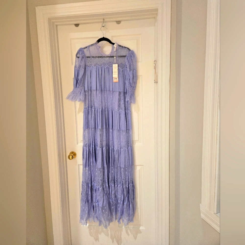 Alice McCAll Elegant Lavender Lace Shear Dress